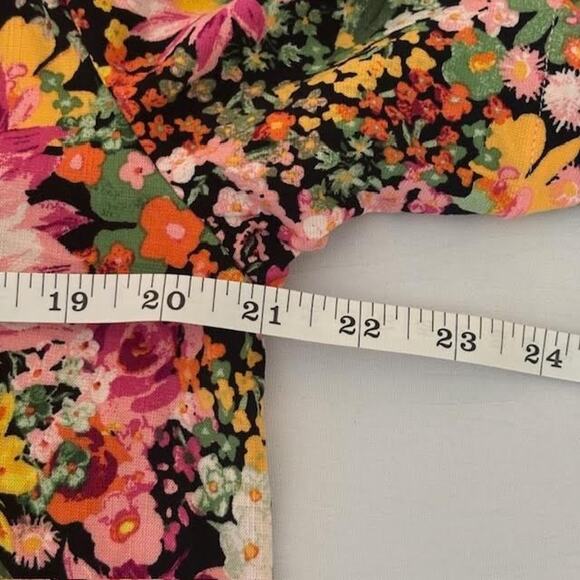 H&M Floral Loose Fit Resort Shirt Black/Floral Womens Size S - Picture 13 of 14